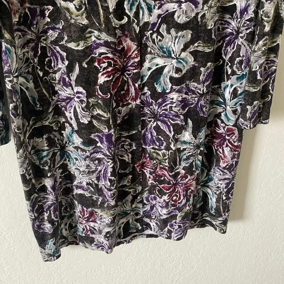 J Jill Womens Shirt Dress Floral Casual Petite Size PS Long Sleeves Boatneck - Picture 8 of 11